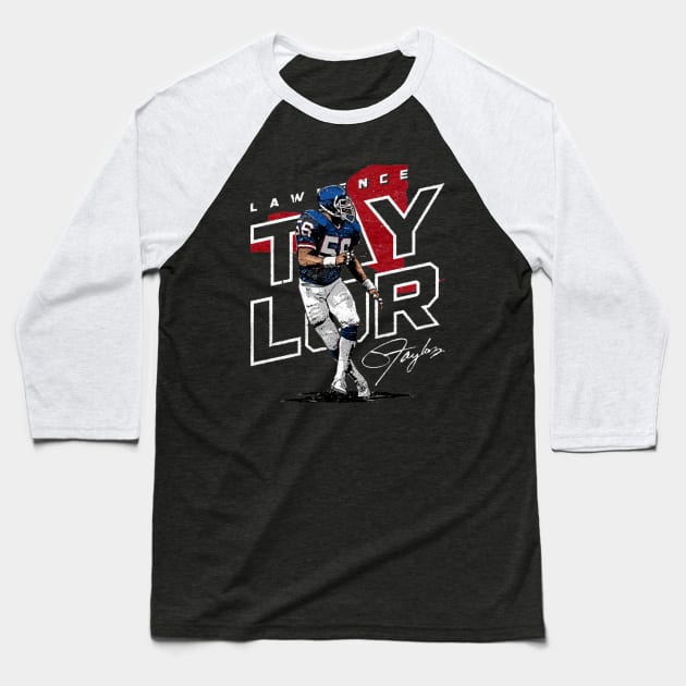 Lawrence Taylor New York G Player Map Baseball T-Shirt by Buya_Hamkac